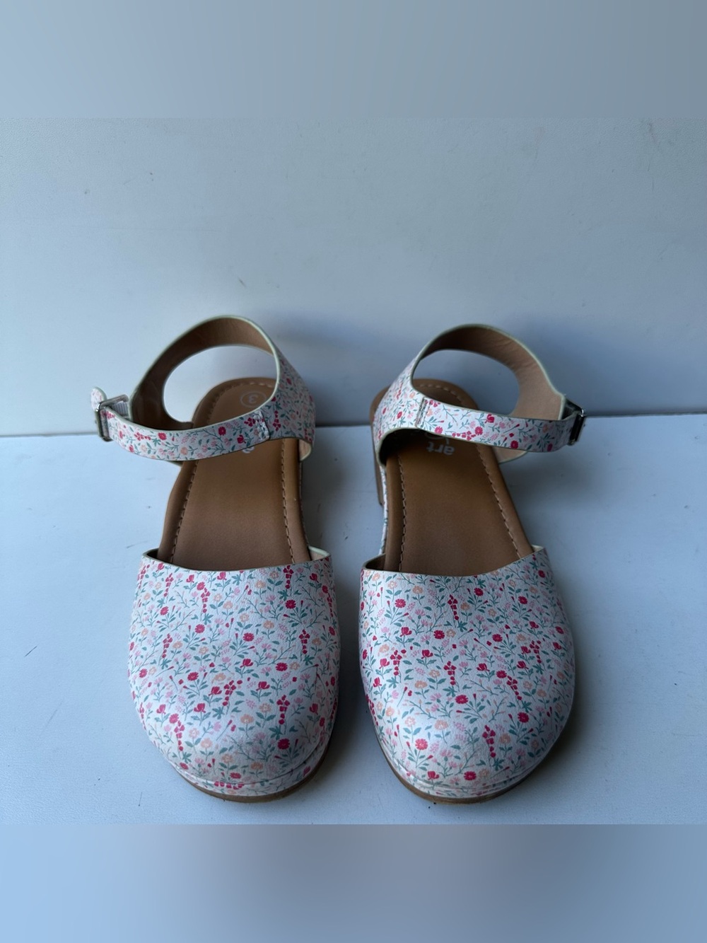 Art Class Girls Floral Mary Jane Clogs Shoes Size 3 Pink Buckle Sandals Toddler